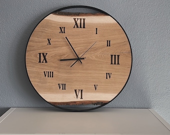 Wooden clock/wall clock/solid clock/solid wood clock with laser engraving customizable