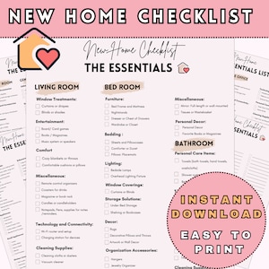 New Home Essentials Checklist: Room-by-Room Moving Planner (PDF)