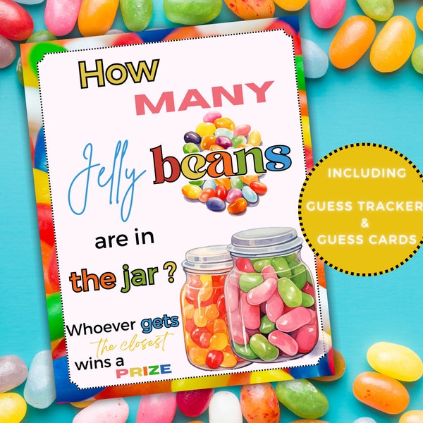 Guess How many Jelly Beans are in the Jar, How Many Jelly Beans are in the Jar Game, Guessing Game for Party Events, Office, Classroom Games