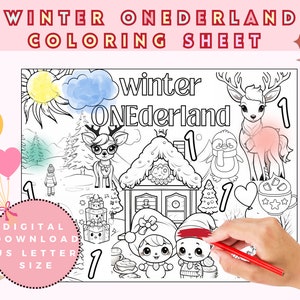 Winter ONEderland Coloring Page: First Birthday Activity (PDF)