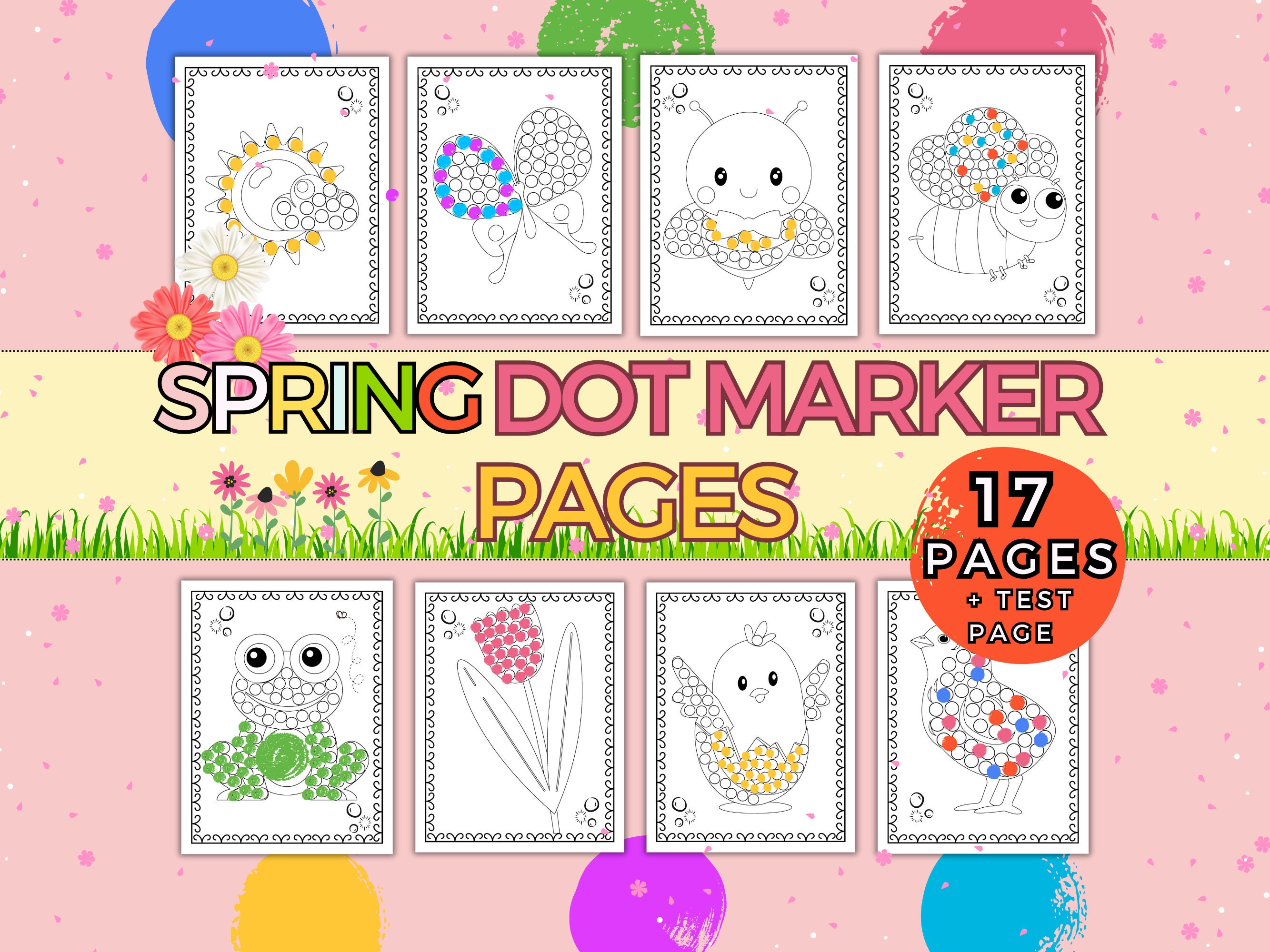 Spring Dot Marker Pages, Do A Dot Marker Coloring Preschool and Daycare ...