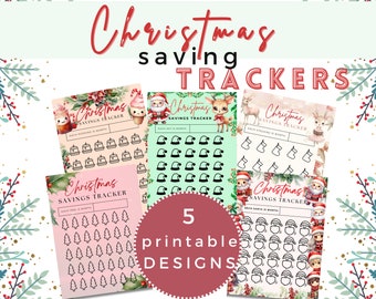 Kerstbesparingen-tracker Geldbesparende trackers Kerstbudget-tracker Kerstbesparingen-uitdaging Budget afdrukbaar AC008-23