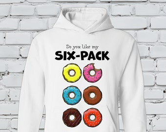 Funny Six-Pack Hoodie & T-Shirt - Doughnuts Edition | Father's Day Gift | Funny Gift Idea | Uni-sex Adult Sizes | 3 Colour Options