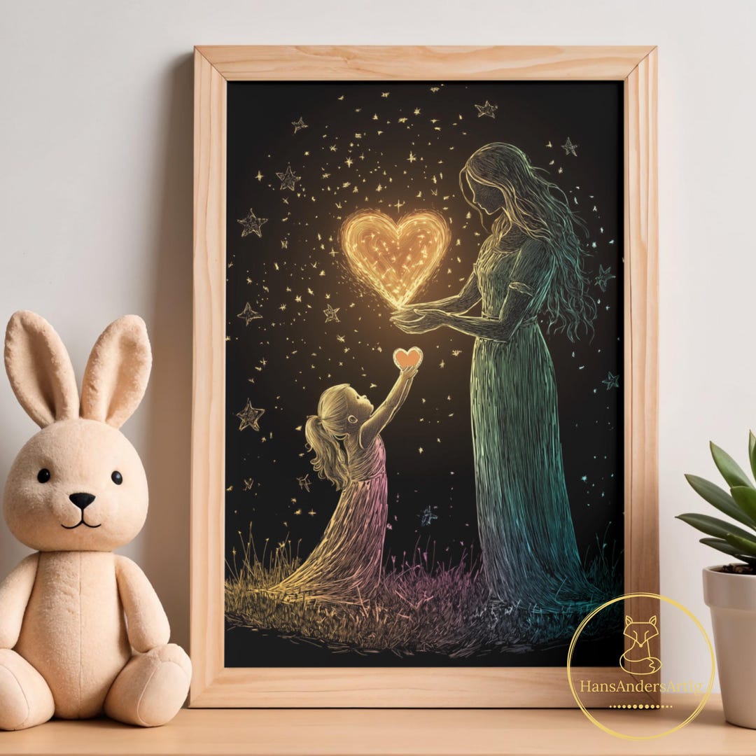 Girl Mom Wall Art Little Girl Gift for Mum Wall Decor Daughter Kids ...