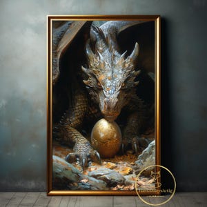 Dragon Poster Magic School Art Print Wizard School Painting Dark Academia Illustration Bookish Wall Decor Witchy Gift For Fantasy Fan