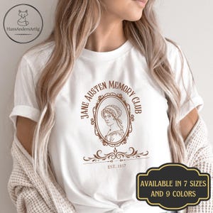 Jane Austen TShirt Memory Club Dark Cottagecore Goblincore TShirt Bookish Gift Reader Print Tee Bella Canvas Oversize Shirt Bookover Gift