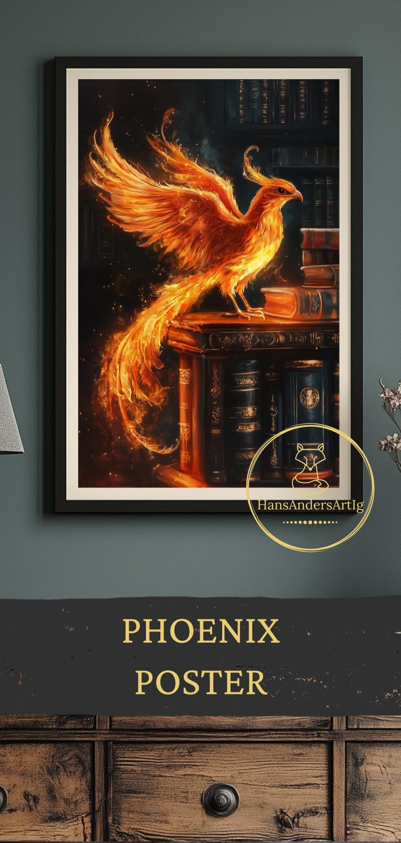 Phoenix rising magic school painting