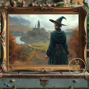 Wizard Headmistress Poster Magic Castle Wall Art Magic School Print Former Headmaster Witch Illustration Fantasy Decor Book Lover Gift
