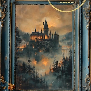 Magic castle poster, perfect for fantasy fans and dark academia-inspired wall decor.