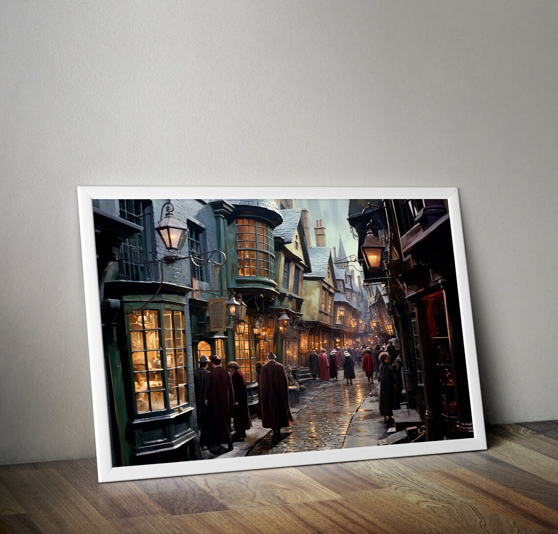 Poster Wizard Alley Fantasy Fan Poster Print Gift Magic School Witchy ...