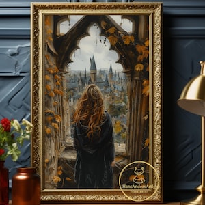 Witch Poster Wizard Castle Wall Decor Art Print World of Wizardry Painting Magic School Fantasy Fan Gift Enchanted Witchy Gift Autumn Vibe