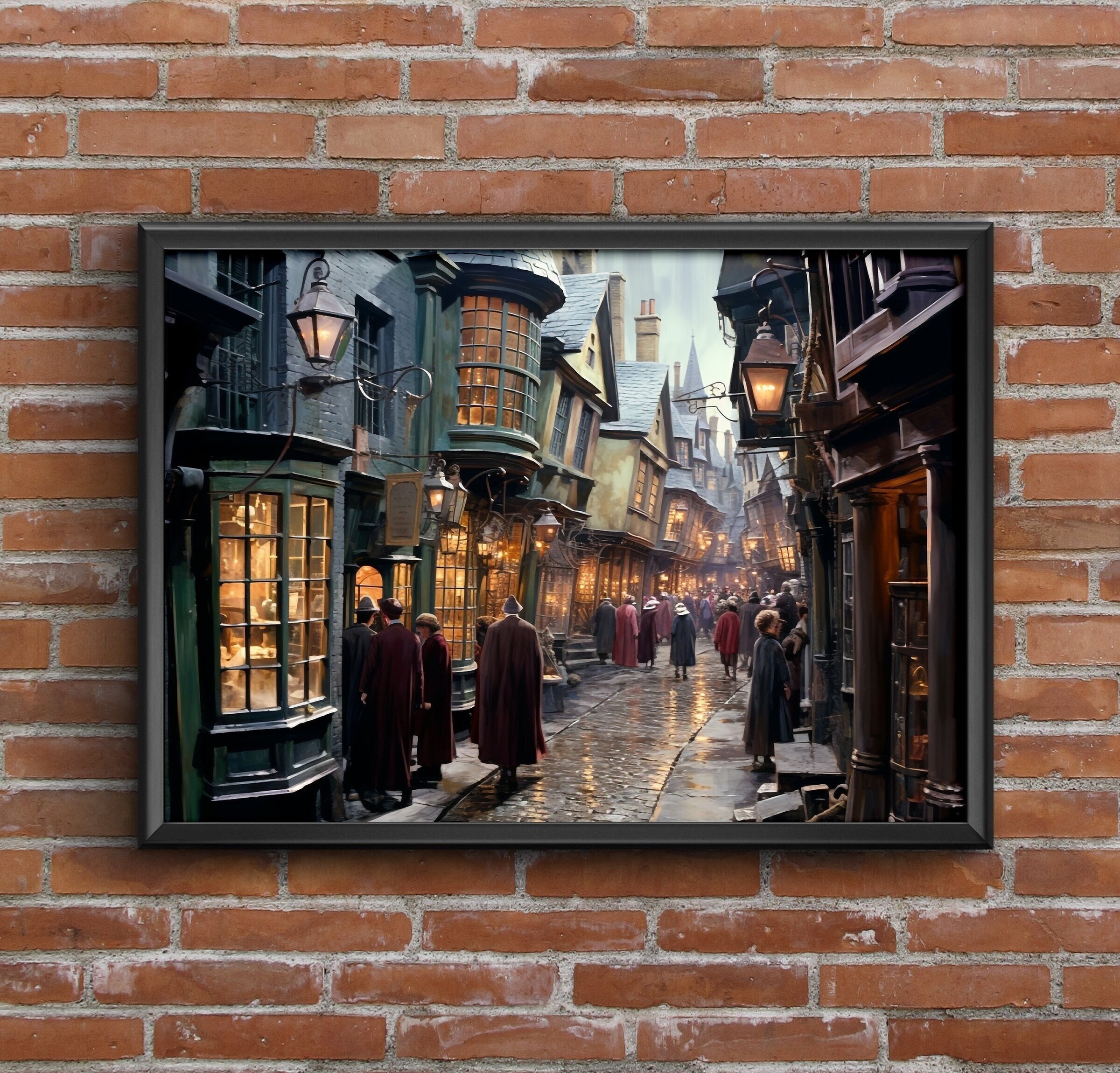 Poster Wizard Alley Fantasy Fan Poster Print Gift Magic School Witchy ...