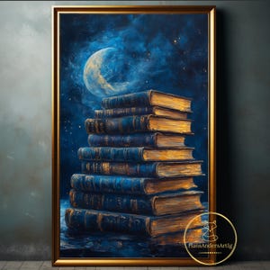 Plakat dla miłośników książek Wystrój domu Dark Cottagecore Prezent dla miłośników czytania Sztuka ścienna Prezent literacki Książka Nerd Ilustracja Dark Academia