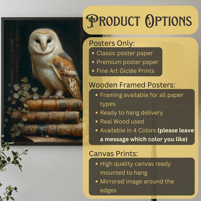 Owl-themed vintage book art, perfect for library decor and cottagecore lovers.