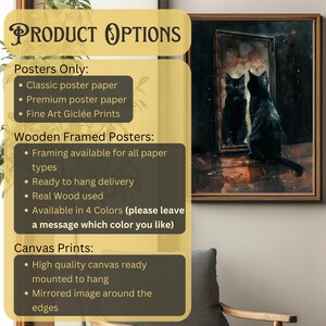 Gothic cat wall decor featuring an enchanted mirror and mysterious woodland atmosphere