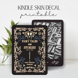 Naklejka na Kindle Skin w etui Vintage Hardcover StoryBook Brown design | CYFROWE POBIERANIE PNG