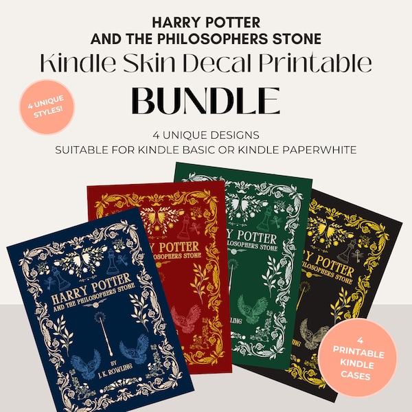 Philosophers Stone ALL House Colors Kindle Skin Decal Case Insert BUNDLE | Digital Download PNG
