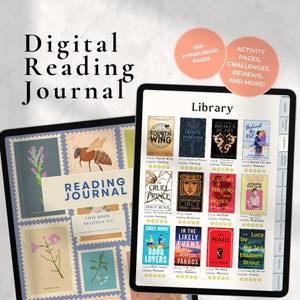 Digital Reading Journal, Digital Reading Planner, Reading Digital Planner, Goodnotes, Reading Tracker, Book Review, Reading Planner for iPad