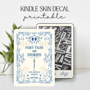 Naklejka na Kindle Skin w etui Vintage Hardcover StoryBook Cream design | CYFROWE POBIERANIE PNG