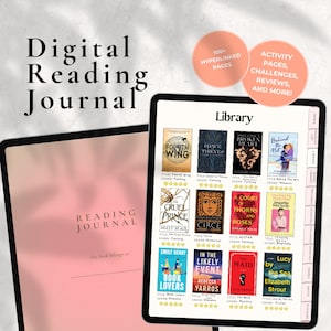 Digital Reading Journal, Digital Reading Planner, Reading Digital Planner, Goodnotes, Reading Tracker, Book Review, Reading Planner for iPad