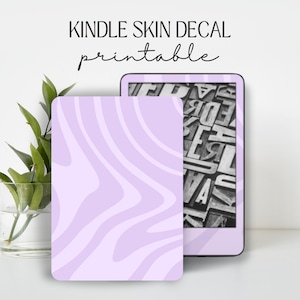 Wkładka do Kindle'a z fioletowym wirem | Estetyczna naklejka na Kindle'a | Pobieranie cyfrowego pliku PNG dla Paperwhite | Akcesorium do czytnika e-booków BookTok