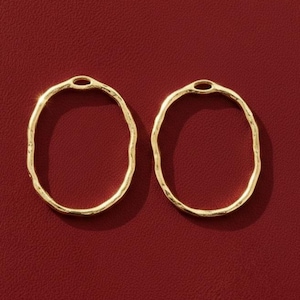 Gold Open Back Bezel: Alloy Oval Pendant for Resin Jewelry (6 pcs)