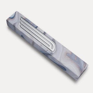 Handmade Marbled Concrete Mezuzah Case: 17cm, Judaica Accessory, Unique Modern Jewish Rituals