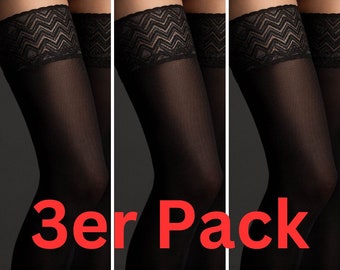 Pack of 3 60DEN hold-up stockings S-L nylons ladies stockings nylon stockings 36-46 Ester