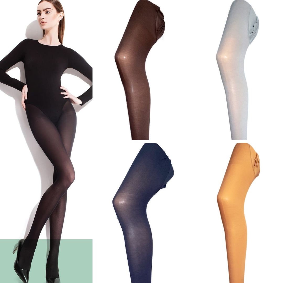 Foot Traffic, Cute & Quirky Opaque Microfiber Tights, Black (Fits Most) at   Women's Clothing store