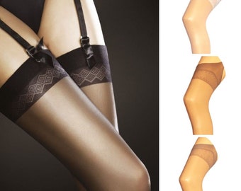 20DEN Elasthan Strapsstrümpfe S-XL Romance Damen Strapse Strümpfe Damenstrümpfe Nylons 36-50