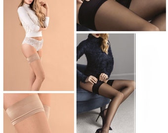 Elegant hold-up stockings 20DEN S-L Glam Black Beige Sheer stockings ladies nylons nylon stockings 36-46