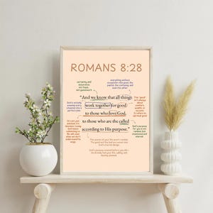 Romans 8:28 Scripture Art Print – Christian Faith Bible Verse Decor (Digital Download)