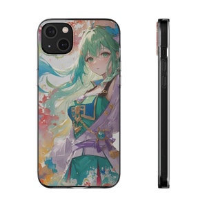 Soft Phone Cases (multiple Phone options!) Green Hair Anime Woman Fantasy