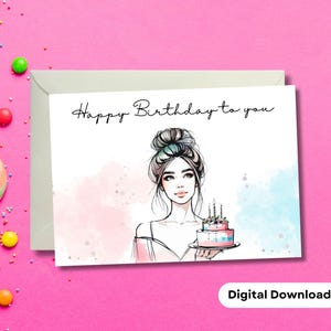 Cartão de feliz aniversário, cartões de felicitações de aniversário, cartão de aniversário para imprimir, cartão de feliz aniversário para menina, cartões de aniversário, cartão de aniversário com bolo para colorir,