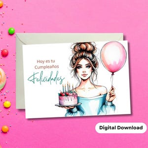 Pastell Geburtstagskarte, Happy Birthday Girl Karte, Geburtstagsgrußkarten, Geburtstagskarte, druckbare Karte