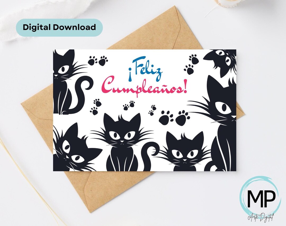 Kitty Birthday Wishes Card, Kitty Birthday Card, Happy Birthday Card ...