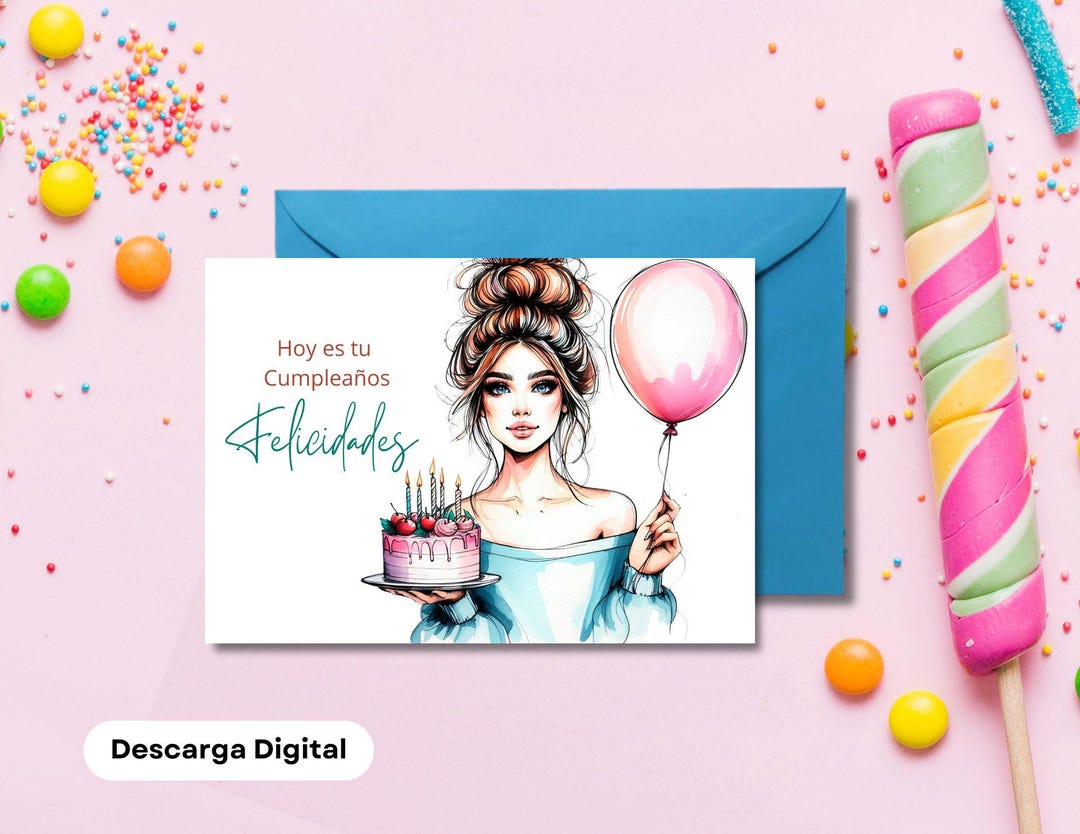 Cake Birthday Card, Happy Birthday Girl Card, Birthday Greeting Cards ...
