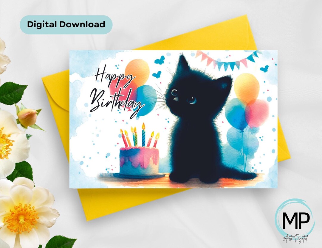 Kitten Birthday Wishes, Kitten Birthday Card, Happy Birthday Card ...