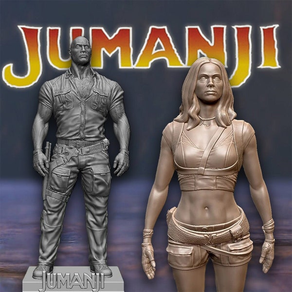 Jumanji Smolder Bravestone Dwayne Johnson Ruby Roundhouse Karen Gillan Hero STL File Printer Gift Movie Game Custom Action Figure 3d model