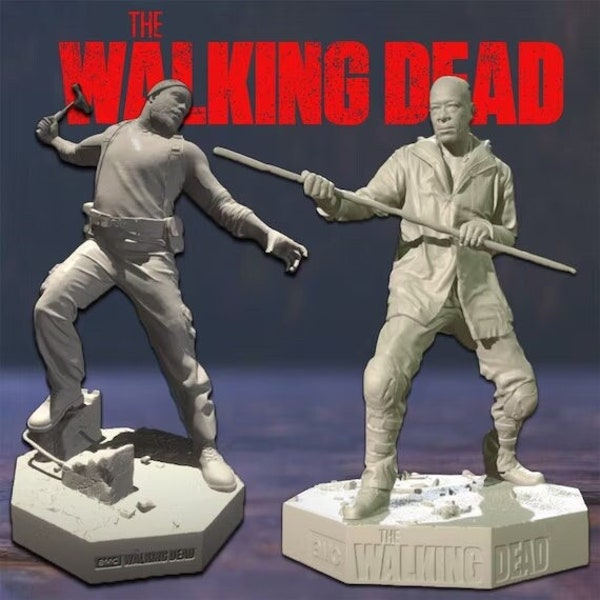 Walking Dead Morgan and Tyreese Last of Us Negan Legend King Best Tv Series Zombie Rick Daryl STL File 3D Figure Game Movie Print 3d model