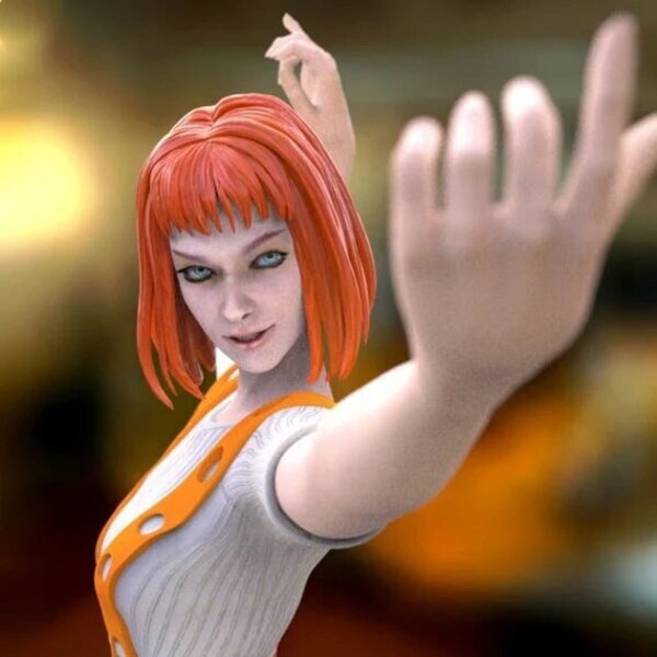 The Fifth Element Leeloo Milla Jovovich Resident evil Super Hero STL File Movie Printer Model Gift Lover Game Custom Action Figure 3d model