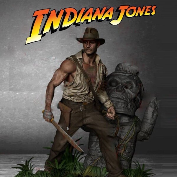 Indiana Jones Full and Bust Harrison Legend Super Hero Classic King 3D STL File Printer Gift Movie Lover Game Custom Action Figure 3d model