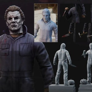 Michael Myers Halloween Elm Friday 13 Horror Hero Legend 3D STL File 3D Printer Model Gift Movie Lover Game Custom Action Figure 3d model