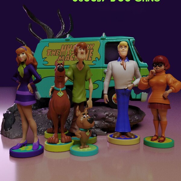 Super Combo Scooby Doo Gang Family All Characters Diorama 3D STL File for 3D Printer Model Gift for Movie Lover Action Figure 3d model