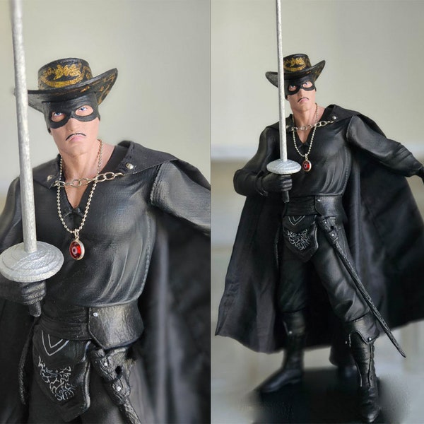 Zorro Antonio Banderas La Vega Tv Series King Legend Super Hero STL File Movie Figure Printer Gift Lover Game Custom Action Figure 3d model