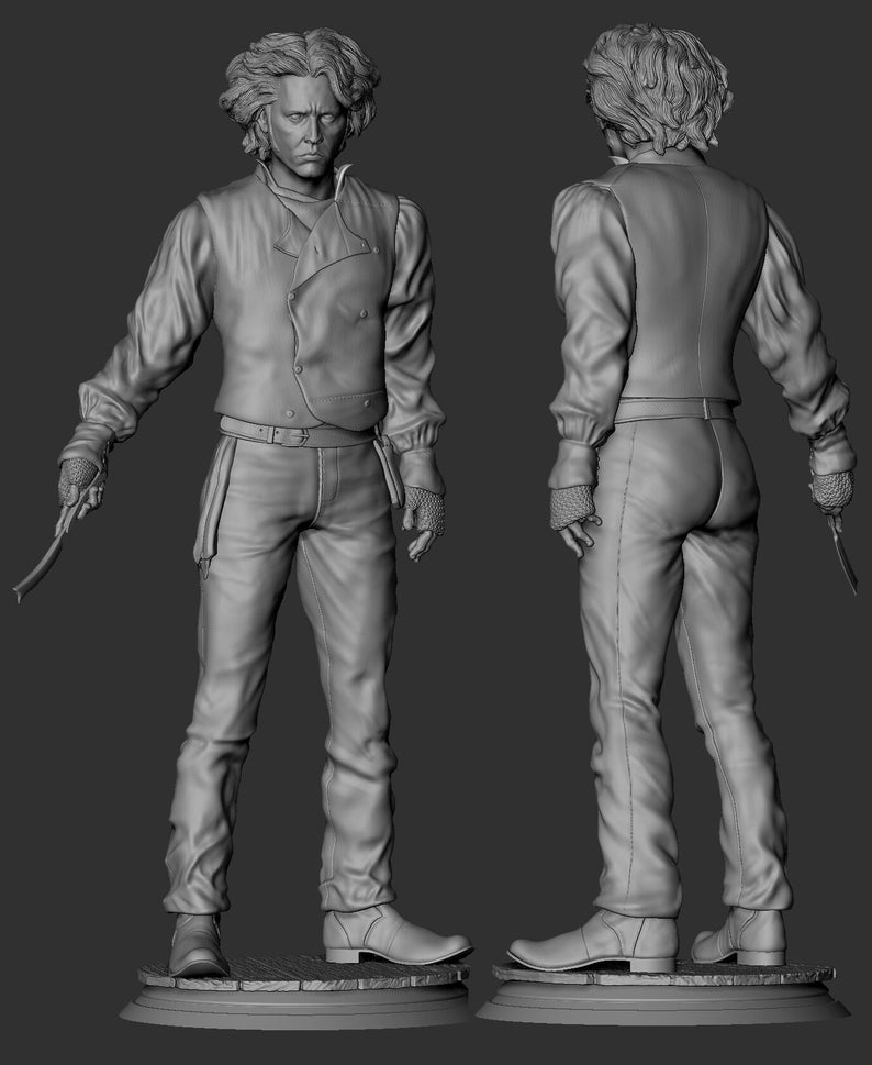 Sweeney Todd Johnny Depp Jack Sparrow King Legend 3D STL File Movie Figure Printer Model Gift Movie Lover Game Custom Action Figure 3d model image 4