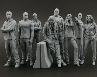 Fast and Furious Paul Vin Dwayne Jason Michelle Gal 3D STL File for 3D Printer 3D Print Model Gift Movie Lover Custom Action Figure 3d model
