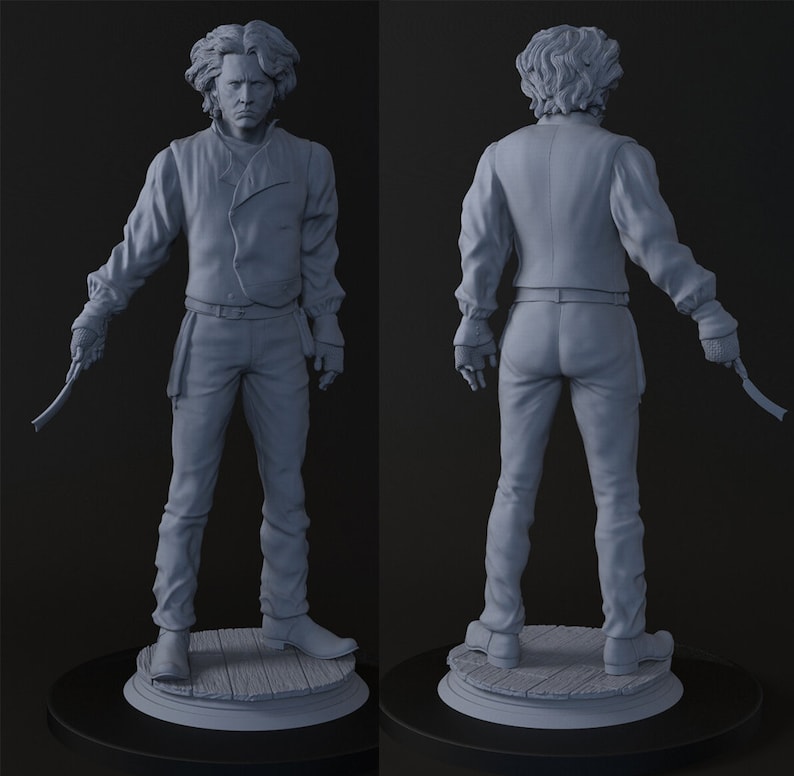 Sweeney Todd Johnny Depp Jack Sparrow King Legend 3D STL File Movie Figure Printer Model Gift Movie Lover Game Custom Action Figure 3d model image 2