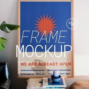 Ästhetischer Rahmen Mockup | Vertikaler Posterrahmen Mockup | Poster Mockup | Moderner Innenraum Mockup Rahmen | PSD Photoshop Photopea Mockup
