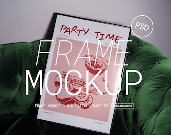 Frame mockup | Colors Editable Mockup Frame | Poster Mockup | Cocktail Bar Interior | Mockup Frame | PSD Photoshop Photopea Mockup